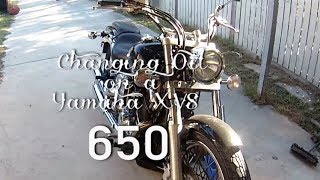 How to change engine oil on a Yamaha XVS 650 [upl. by Kyrstin]