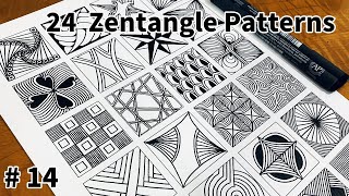 24 Zentangle Patterns Tutorial Step by Step for Beginners 14  24 Doodle Patterns [upl. by Llerref]