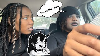 Picking up my girlfriend FULLY DRESSED As A GOTH to see how my GIRLFRIEND REACTS [upl. by Fesuoy]