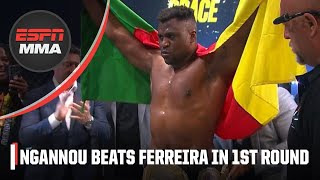 Francis Ngannou KNOCKS OUT Renan Ferreira at PFLSuperFights  ESPN MMA [upl. by Manheim270]