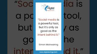 quotSocial Media is a powerful tool but its only as good as the intent behind itquot By Simon Mainwaring [upl. by Nikki362]