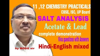 SALT ANALYSIS  Acetate amp Lead [upl. by Samira541]