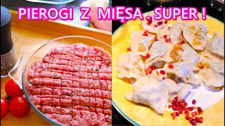 pierogi BŁYSKAWICZNE Z MIĘSEM MIELONYM PYSZNE babciabozenkagotuje 🧡💥 2 część doNr 1😋nr134 [upl. by Brader]