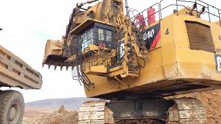 Caterpillar 6040 Excavator Loading Hitachi EH3500 Dumpers And Operator View [upl. by Kapoor]