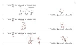 Simplifying Fraction KS1 KS2 KS3 GCSE 91 MATHS FOUNDATION TIER MATHS 11 MATHS 13 MATHS FS LEVEL 1 [upl. by Pitts]