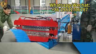 Double Layer Different Profile Trapezoidal Roofing Sheet Double Layer Rolling Forming Machine [upl. by Denni450]