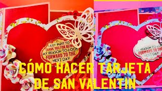 DIY Cómo hacer tarjetas de san Valentín a mano scrapbook [upl. by Leonelle]