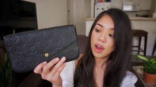 louis vuitton felicie pochette review amp whats in my bag [upl. by Anuahs]