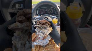 Five guys HUGE cheeseburger 🍔🧀 asmr food mukbang [upl. by Bj]