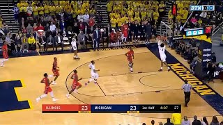 Isaiah Livers Jams Down 3rd Dunk vs Illinois [upl. by Setsero]