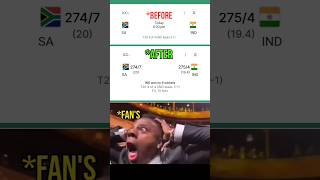 ICCT20 MACTH4 BEFOREIND Vs SA AFTERSA2747 Vs IND2754 india shorviral [upl. by Ottie469]