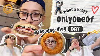 Vlog OnlyOneOf 유정기록 15  begin 1st anniversary 기념 MV 촬영지 투어 🐰🍔 [upl. by Mildred938]