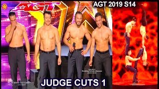 Messoudi Brothers with THEIR DAD acrobats UNBELIEVABLE  Americas Got Talent 2019 Judge Cuts [upl. by Lirrehs]