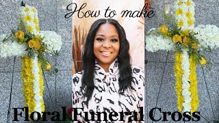 How to Make a Floral Funeral Cross  An Easy DIY [upl. by Elodia]