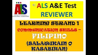 Video 221  ALS AampE Test REVIEWER  Filipino  Salawikain  LS 1  Communication Skills [upl. by Jasen931]