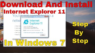 how to install internet explorer 11 in window 7  2022 [upl. by Airla]