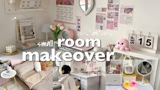 aesthetic room makeover 🌸 korean amp pinterest inspired new desk setup shopee finds coquette  tour [upl. by Idner]