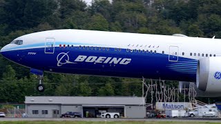 Boeing Company 7779 Testbed 1 Landing At Boeing Field [upl. by Sucrad814]