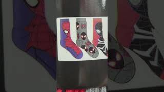 MARVEL SPIDERMAN SOCKS  399 FOR 3 PACK OF CREW SOCKS  SUPERHERO SHOPPING AT [upl. by Lledyl]