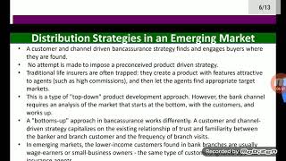 Bancassurance Distribution Strategies in an Emerging Market [upl. by Ekal]