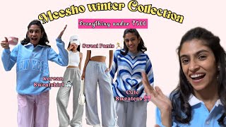 Meesho Winter Haul ☃️💙 Part 1  sweaters sweatshirts Puffer Jacket  sweat Pants 🫣😍 Mahi Kapoor [upl. by Atnwahs996]