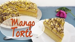 MANGO JOGHURT TORTE backen  fruchtige Torte mit Mango Füllung selber machen  ohne Gelatine [upl. by Eirrol]