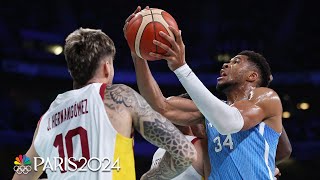 Spain halts Giannis charge hands Greece its secondstraight loss  Paris Olympics  NBC Sports [upl. by Adiari]