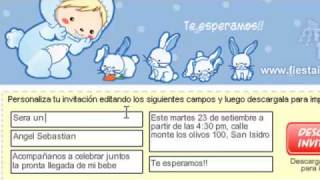 Invitaciones BAby Shower Fiesta gratis [upl. by Ruffina]