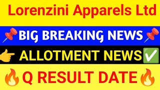 Lorenzini Apparels Ltd Latest news  3 बड़ी खबर Lorenzini Apparels share latest news [upl. by Eta]