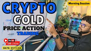 Live on Bitcoin  Gold Scalp with Price Action btechtraderss live Btc trading 07102024 [upl. by Geithner]