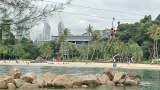 mega Zipline sentosa island in Singapore 🏝️🏖️ [upl. by Gilmour293]