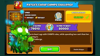 How To Do The Patchs Cheap CHIMPS Challenge Quest in Bloons TD 6 [upl. by Perlman]