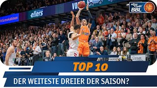 Der weiteste Dreier der Saison  MagentaSport Top 10  easyCredit Basketball Bundesliga [upl. by Lolanthe]