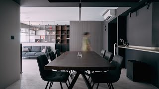 Inside A Dark Minimalist 5Room HDB With A Truly Unusual Layout [upl. by Huxham]