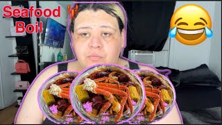 First time try crab 🦀 legs seafood mukbang [upl. by Attener]