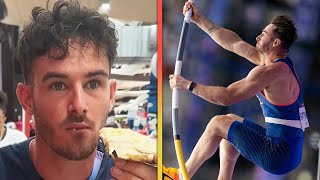 French Pole Vaulter JOKES About His Package Going Viral [upl. by Nsaj]