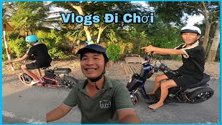 Xe Điện Độ Vlogs Đi Chơi Buổi Chiều Cùng Anh Em Ăn Cóc Bò Viên Chiên Anh Ba Cùng Mọng Kha [upl. by Erbes]