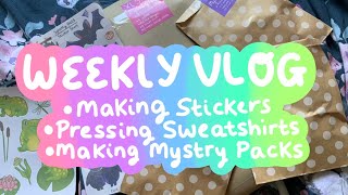 Weekly vlog8 a slow week making XL mystery packs bat sticker sheets amp preparing for my next market [upl. by Snahc875]