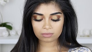 TUTORIAL  Gold Halo Eye ft MORPHE 350 Palette [upl. by Anaert]