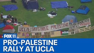 ProPalestine camp in protest at UCLA [upl. by Ztirf178]