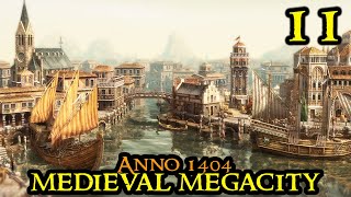 BUILDING UP DEFENSE  Anno 1404 MEGACITY  HARD amp IAAM Mod  City Builder Part 11 [upl. by Glenden]