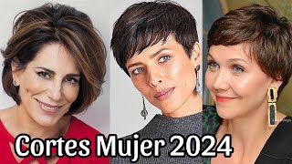 Cortes de Cabello para MUJERES 2024 CARAS REDONDASGORDITAS y SEÑORAS de 50 años MayitosBeauty [upl. by Ciapha]