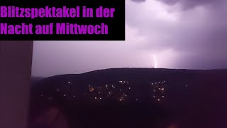 Starke Gewitter in der Nacht auf Mittwoch 14082024 in Osthessen [upl. by Anaej]