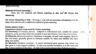 Green ManuringGreen Leaf Manuring  Procedure Advantages amp Disadvantages  SSAC Hindi Explanation [upl. by Rowell]