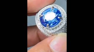 Royal Blue CORNFLOWER BLUE SAPPHIRE 7crt SRILANKA NH Ring Gold Diamond [upl. by Switzer]