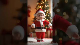 a ram sam sam cute baby dancing on Christmas ⛄🎁 [upl. by Kcirrad]