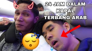 MALU TIDUR BERDENGKUR 😂 24 JAM DALAM KAPAL TERBANG ARAB 😱 [upl. by Rose]