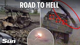 Desperate Russian soldier throws his GUN at Ukrainian kamikaze drone in deadly buggy chase [upl. by Gino]