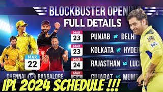 CSK VS RCB 🔥 IPL 2024 Schedule Full Match Details [upl. by Suirauqed255]