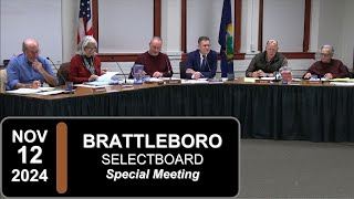 Brattleboro Selectboard Special Mtg 111224 [upl. by Ellehsat452]